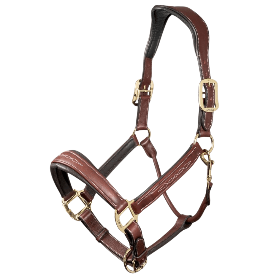 LeMieux Anatomical Stitched Leather Halter - Brown