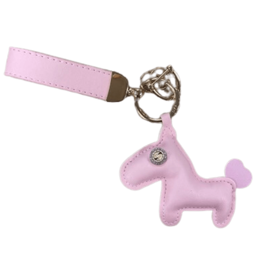Leather Horse Keychain - Pink
