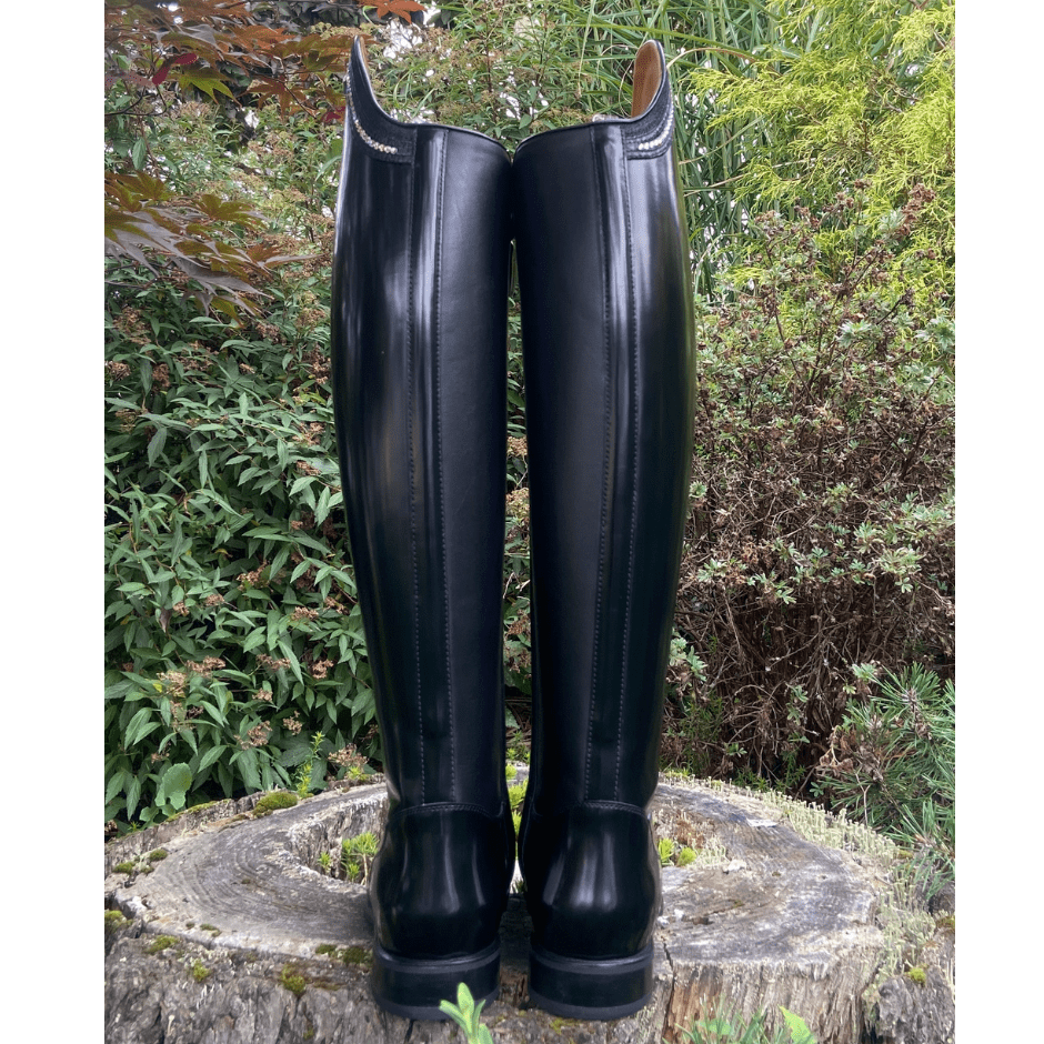 Custom Bellini Dressage Boot - Brushed Black with Glitter Black & Swarovski Rondine Top