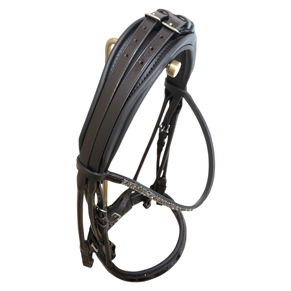 Otto Schumacher Munchen Feel Good Double Bridle with Brown Shiny Croc - Horse