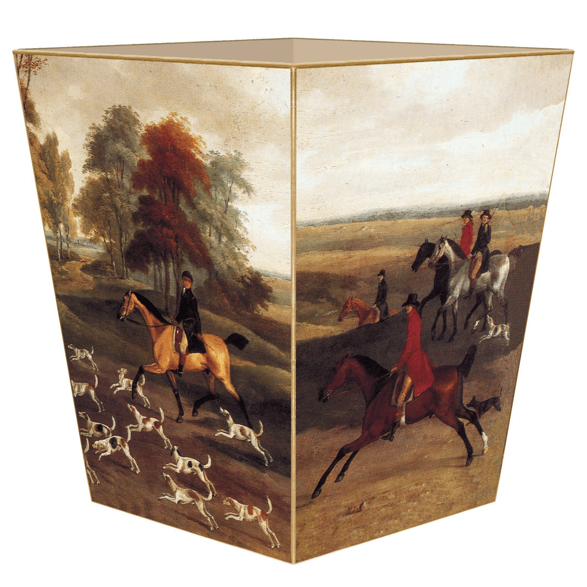 English Hunt Scene Wastepaper Basket – Olson's Tack Shop