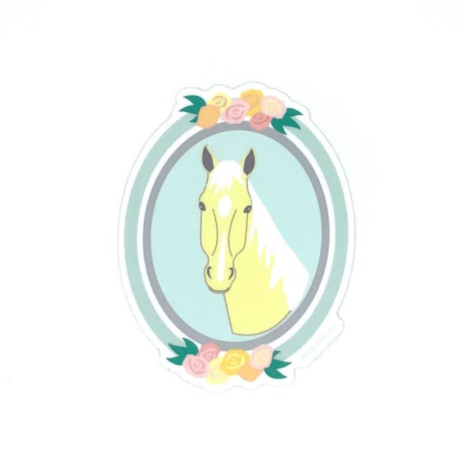 Floral Palomino Horse Sticker