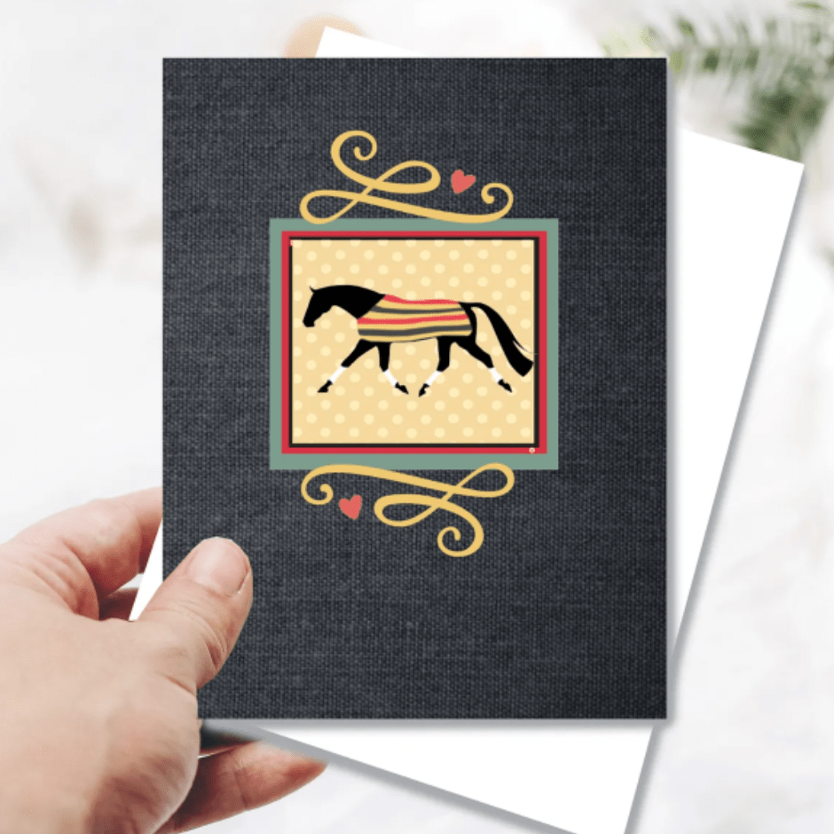 Birthday Card - Horse on Linen