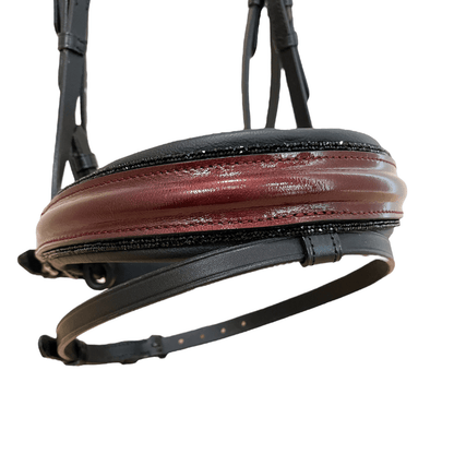 Otto Schumacher Tokyo Snaffle Bridle Nightline Black Hardware with Patent Bordeaux