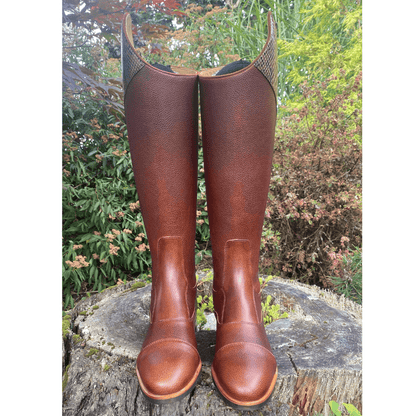 Custom Kingsley Olbia 01 Dress Boot - Paxson Chestnut with Python Top