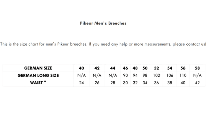 Size Chart