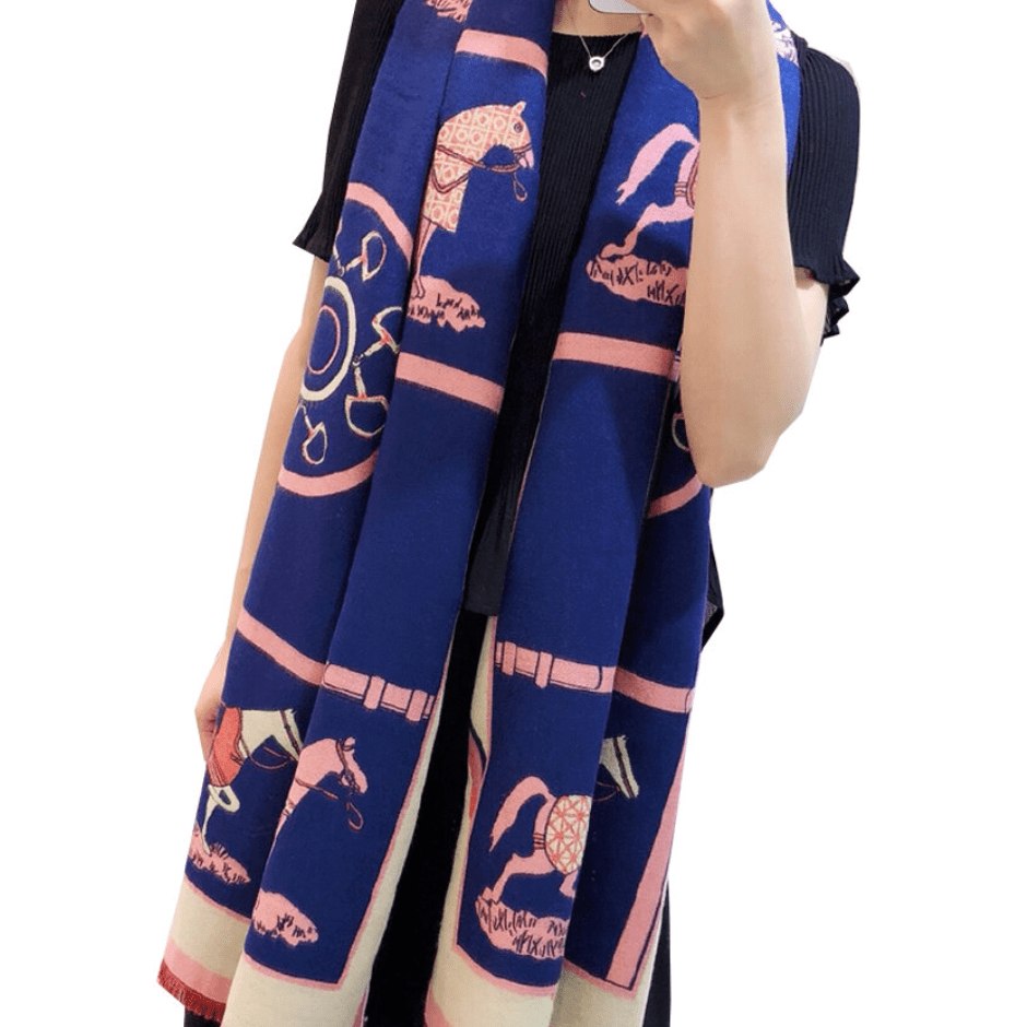 Reversible Wrap/Artisan Shawl - Pink Horse