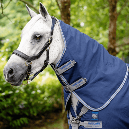 Horseware Rhino Plus Pony Turnout (250g Medium) - Navy / Titanium Grey & Classic Blue