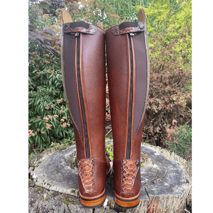 Custom Kingsley Olbia 01 Dress Boot - Paxson Chestnut with Python Top