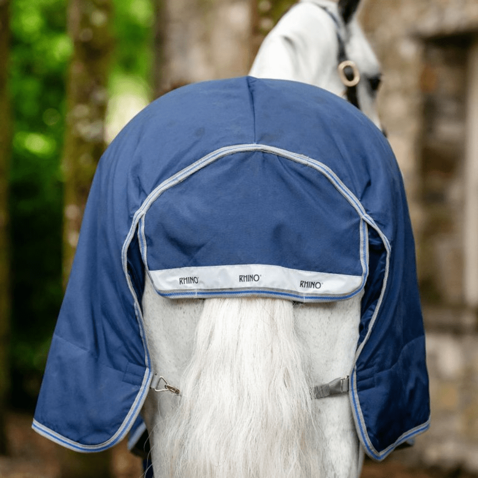 Horseware Rhino Plus Pony Turnout (250g Medium) - Navy / Titanium Grey & Classic Blue