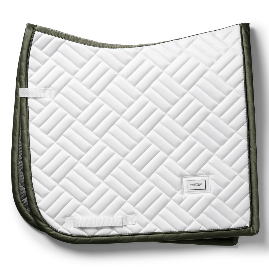 Equestrian Stockholm Dressage Pad - Modern White/Striking Valley