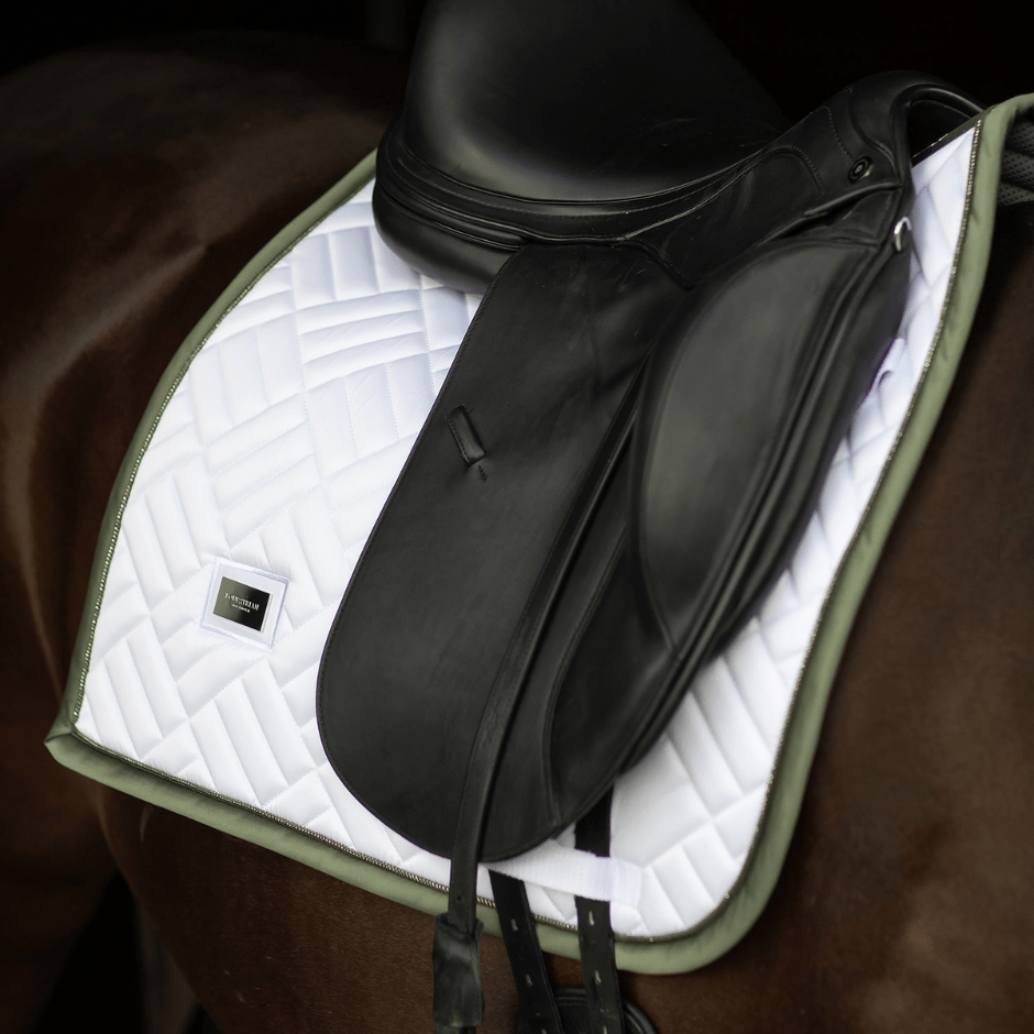 Equestrian Stockholm Dressage Pad - Modern White/Striking Valley