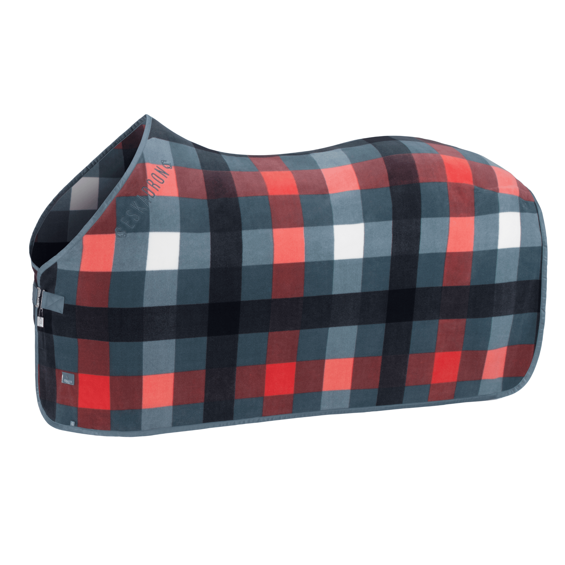 Eskadron Fleece Check Cooler - Navy & Coral