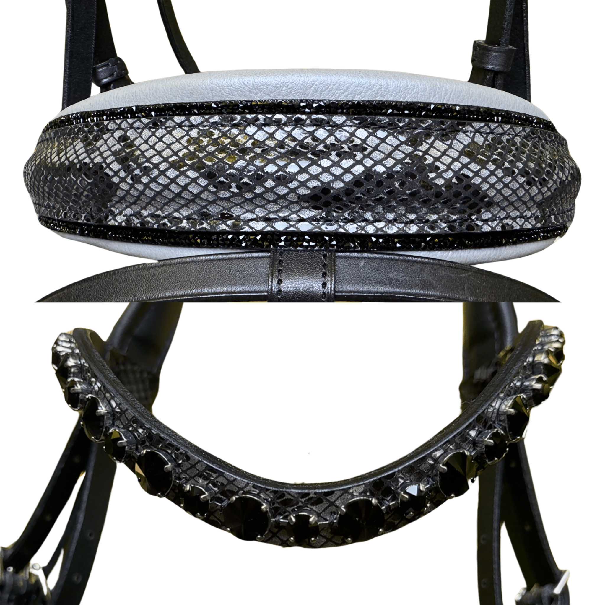 Otto Schumacher Tokyo Snaffle Silver Padding Shiny Snake Grey