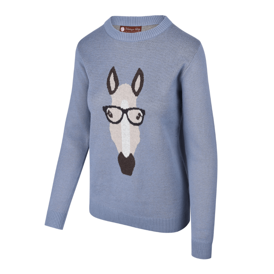 Kathryn Liily Kids Sweater-Horse with Glasses