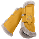 Eskadron 26' Platinum Mesh Faux Fur Tendon Boots - Golden Yellow