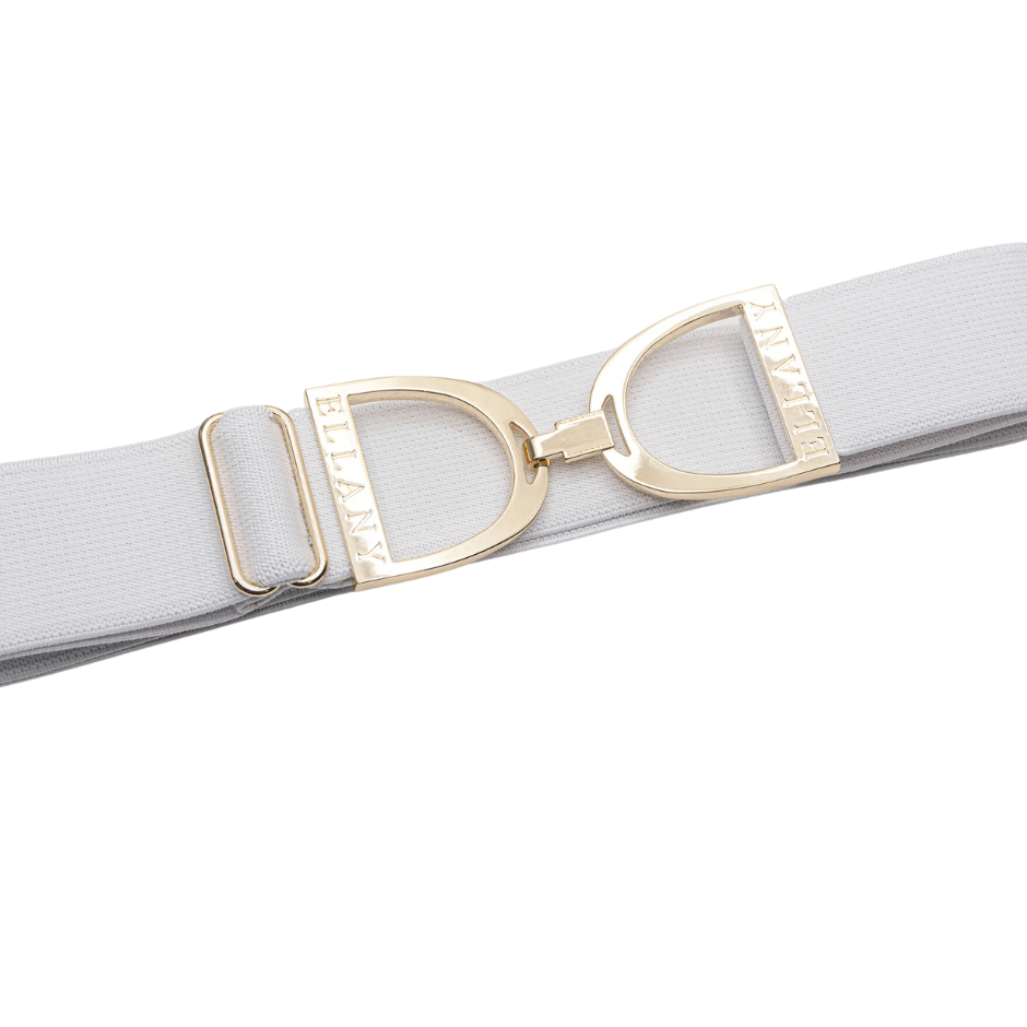 Ellany 1.5" Stirrup Elastic Belt - White & Gold