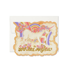 you are magical rainbow unicorn greeting card