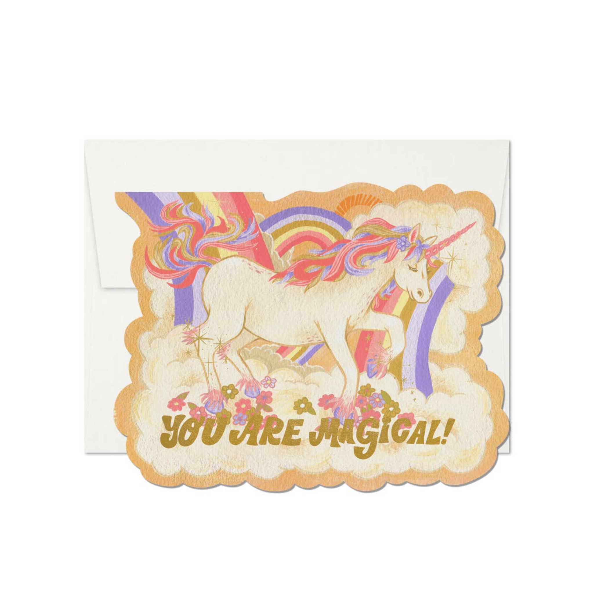 you are magical rainbow unicorn greeting card