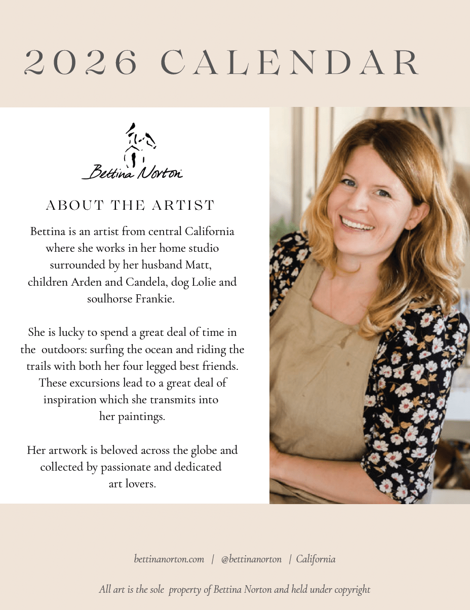 2026 Original Horse Paintings Equestrian Calendar