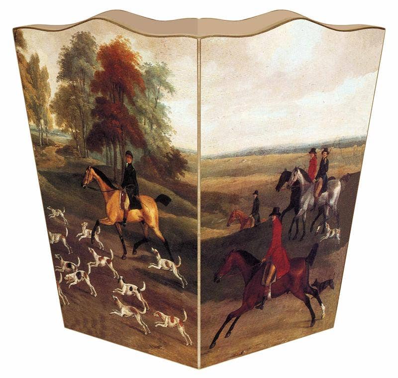 English Hunt Scene Wastepaper Basket