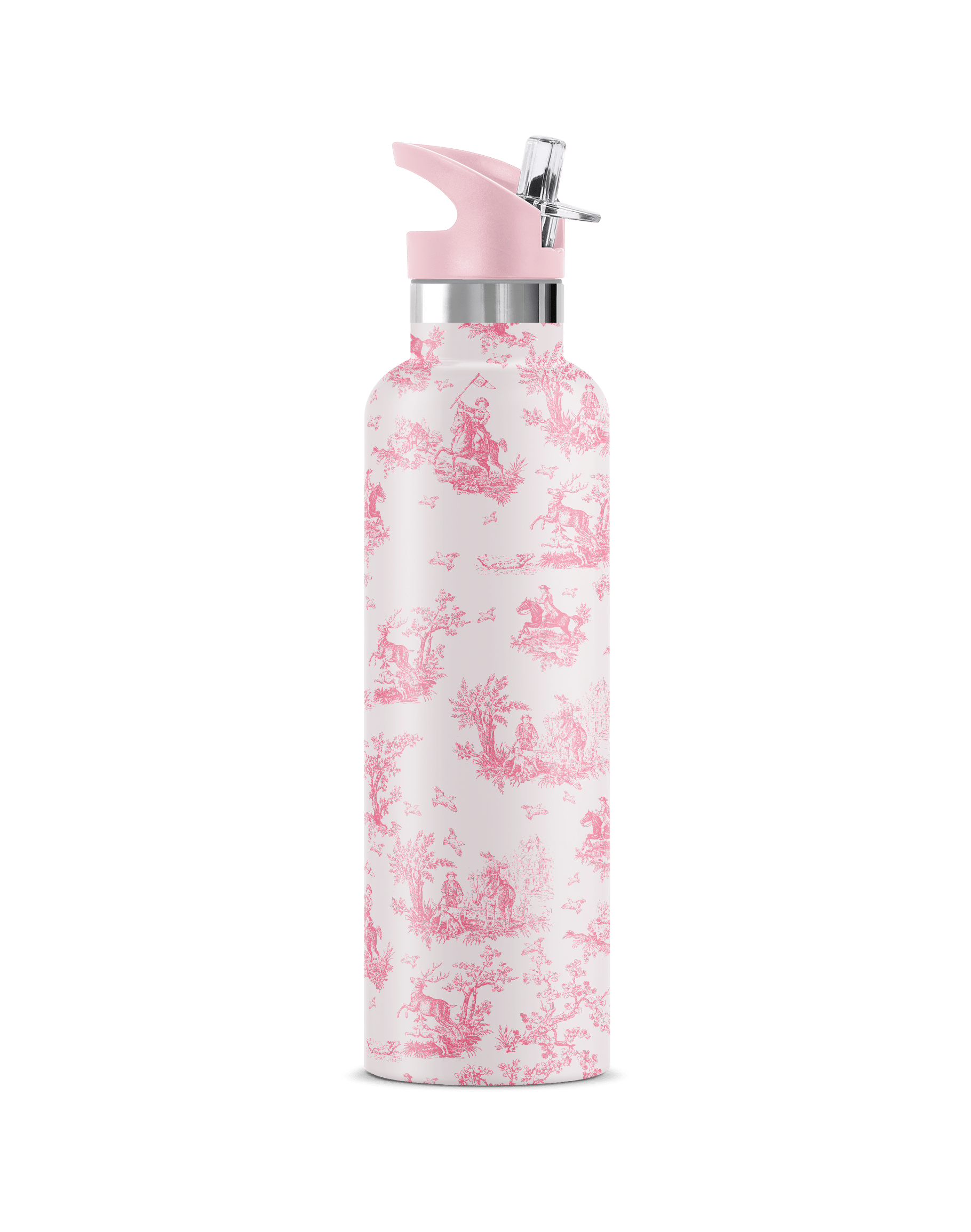 Pink Chevalier Toile 25 oz Insulated Water Bottle