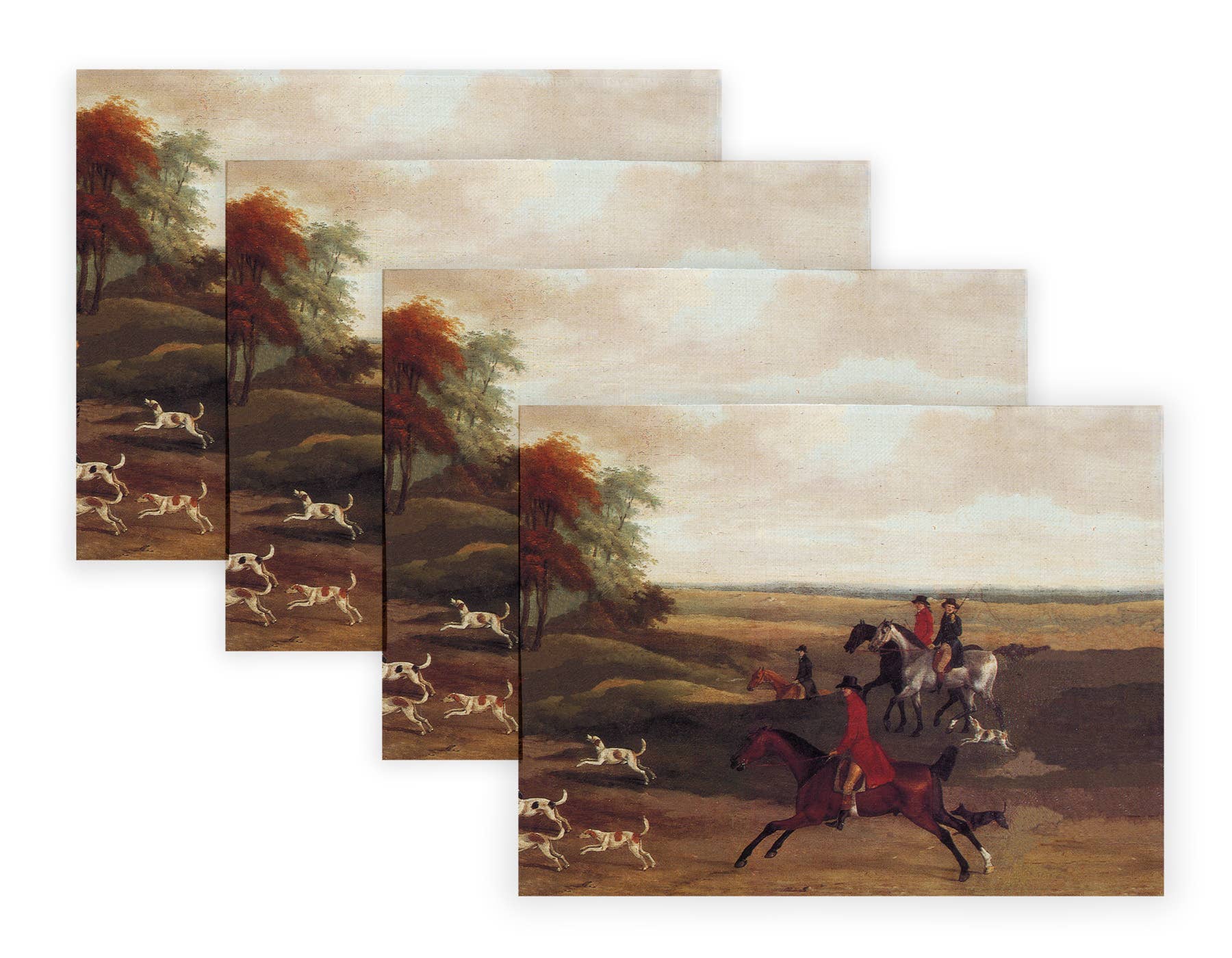 Fox Hunt Scene Linen Placemat