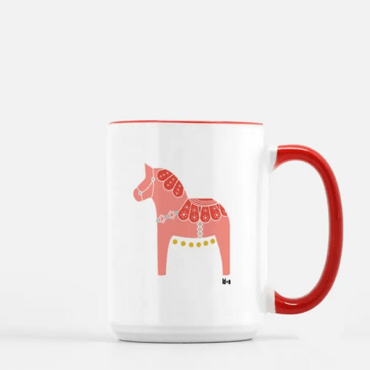 Little Duck + Owl Dala Horse Mug - Red