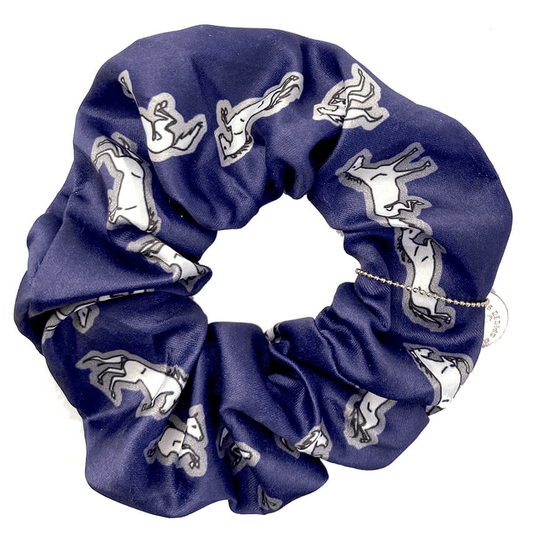 Spiced Equestrian Bascule Hair Scrunchie - Navy