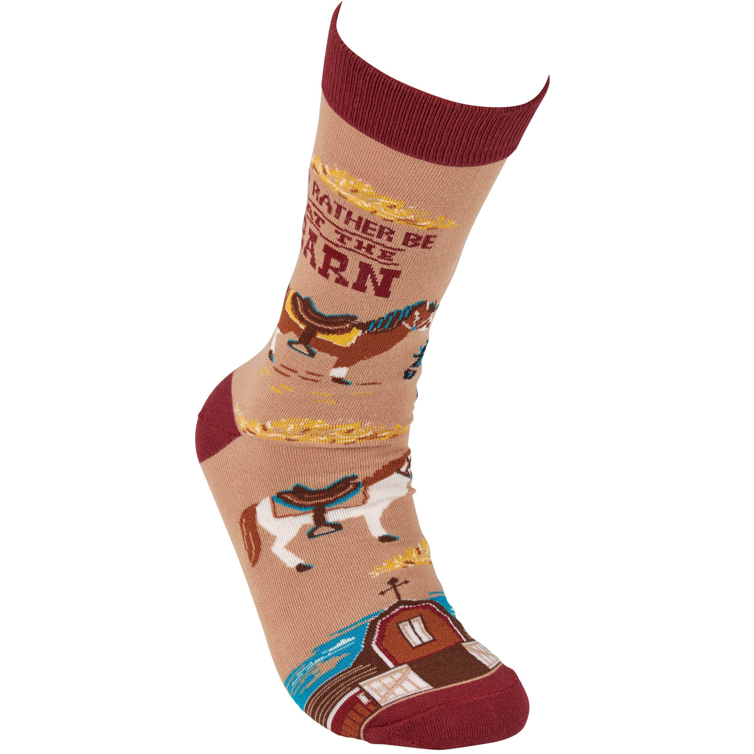 "Rather Be At The Barn" Socks