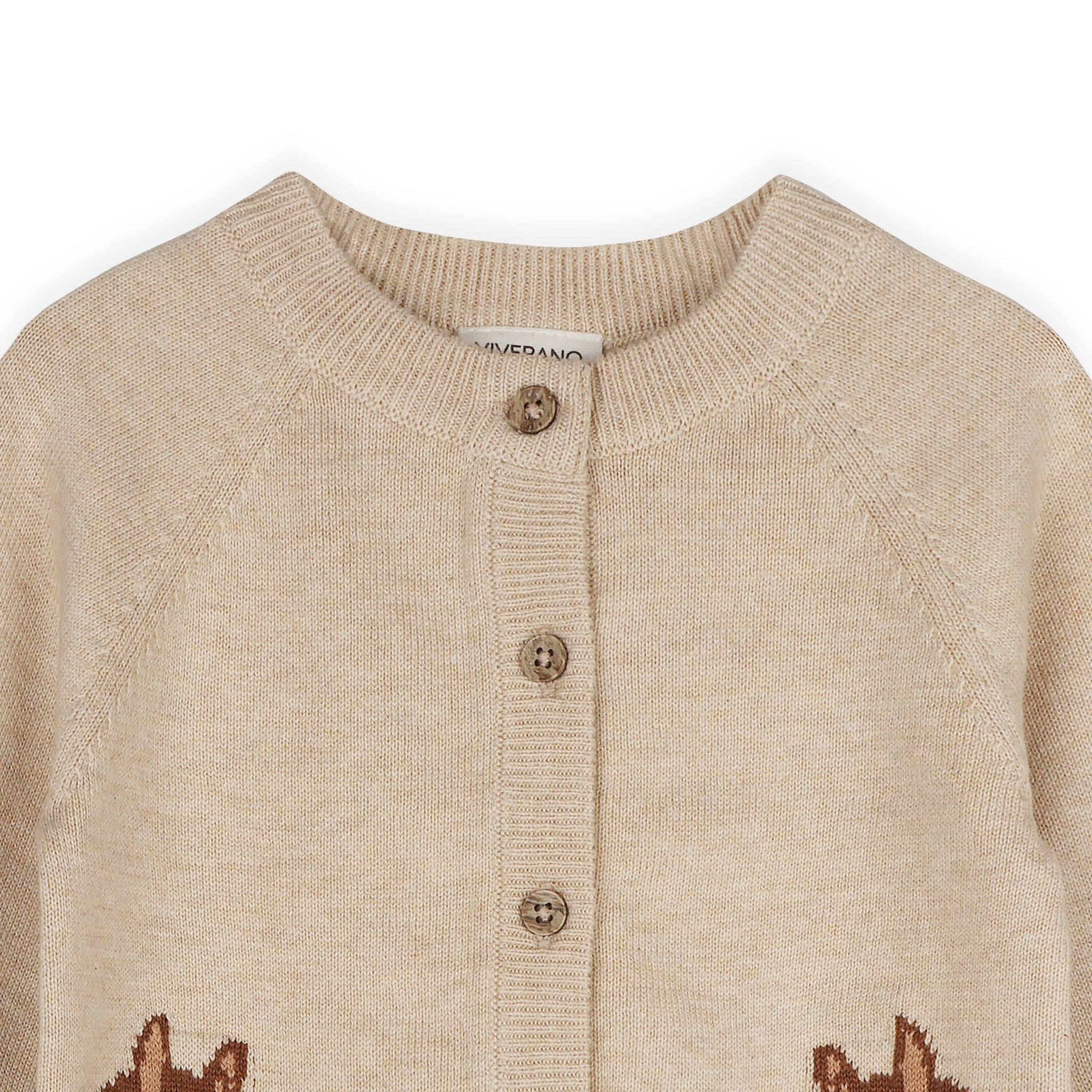 Horse Jacquard Knit Organic Baby Cardigan