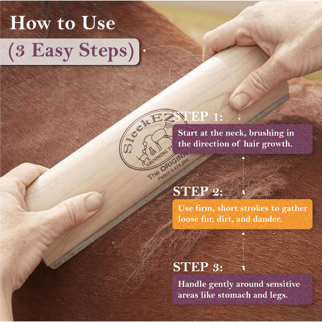 SleekEZ Horse Brush for Shedding and Grooming