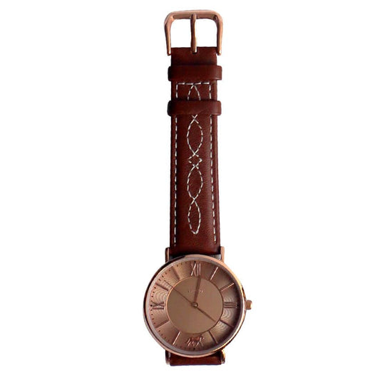 Spiced Equestrian Fancy Stitch Wrist Watch - Havana