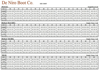 SIZE CHART
