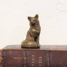 Antiqued Solid Brass Sitting Fox 