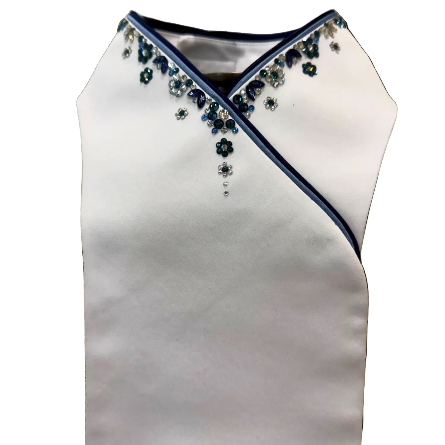 Plastronique Navy & Light Blue Crystal Drip Custom Stock Tie