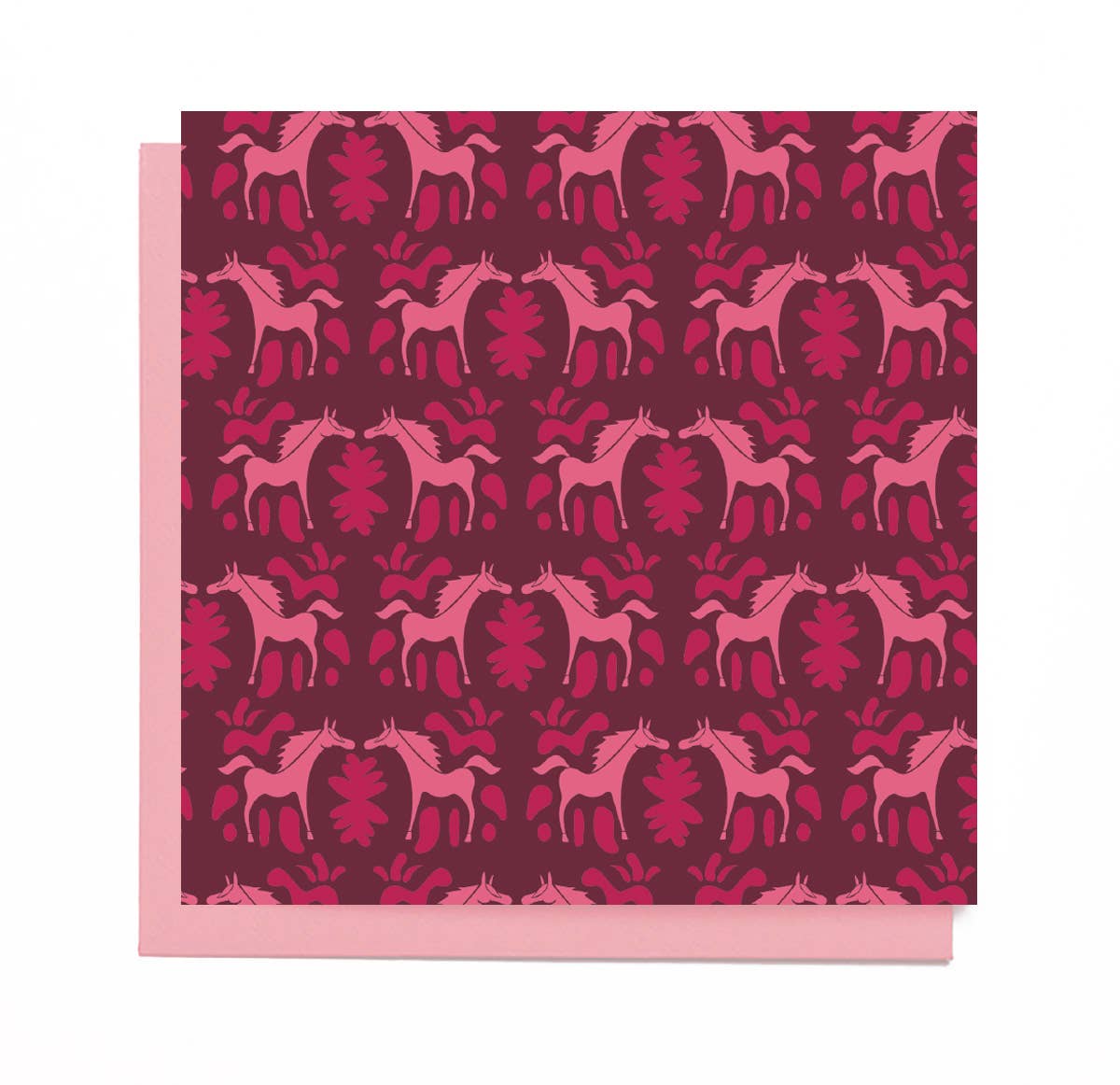 Mare Modern Goods Pink Horses Pattern Card