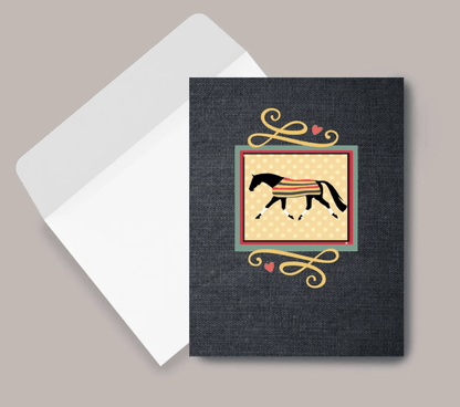 Birthday Card - Horse on Linen