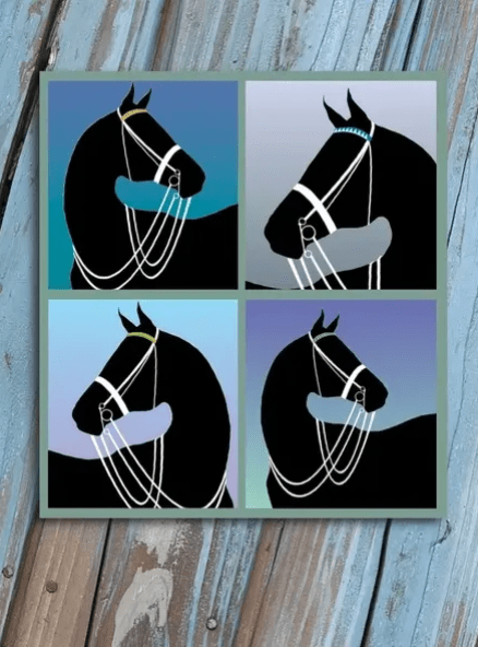 Birthday Card - Black Horse in Double Bridle