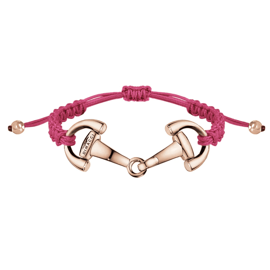 Dimacci Adjustable Snaffle Bracelet - Pink & Rosegold
