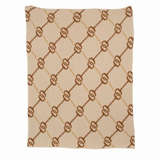 In2Green Equestrian House Of Bits Throw - Flax Caramel