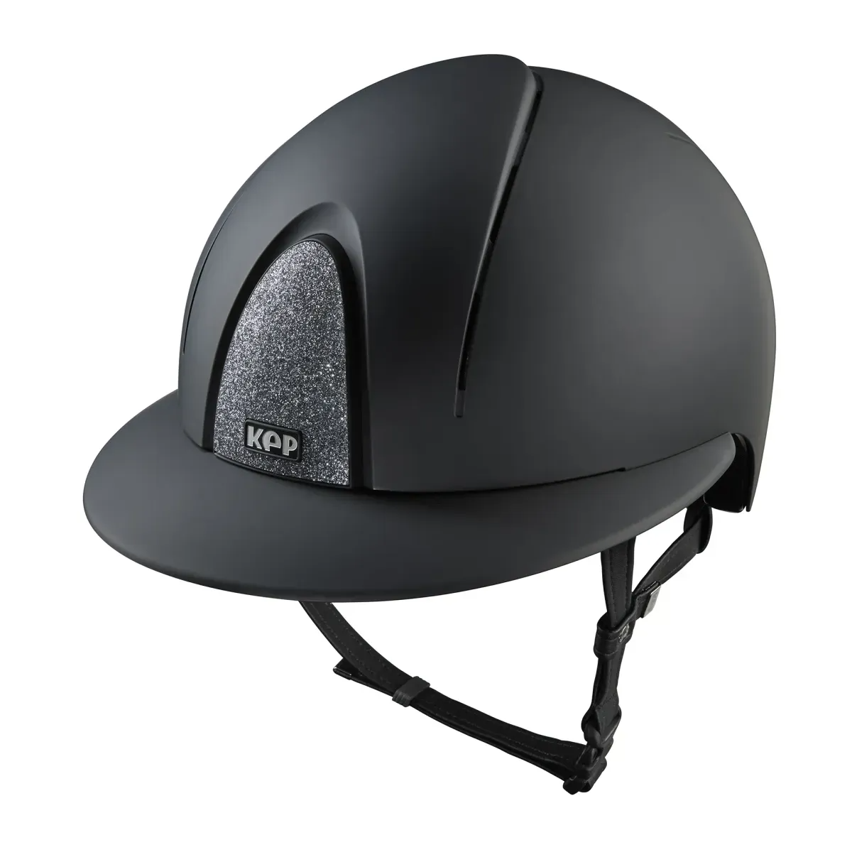 KEP Smart Nova Textile Black with Star Silver and Wide Polo Brim Helmet