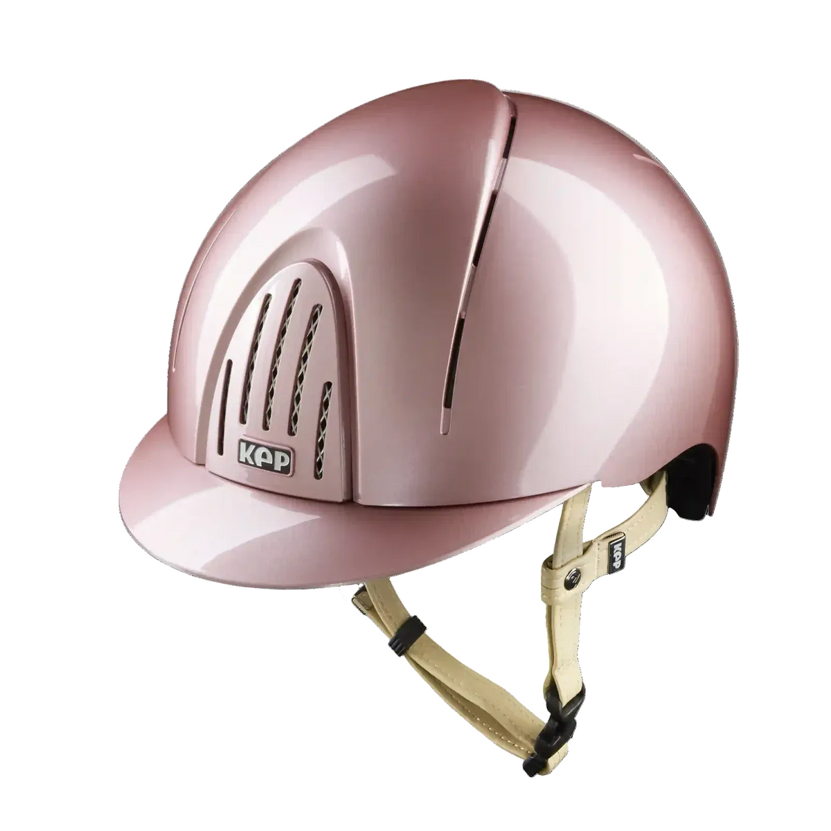 KEP Smart Nova Metal Polish Pink with Cream Chinstrap Standard Brim Helmet