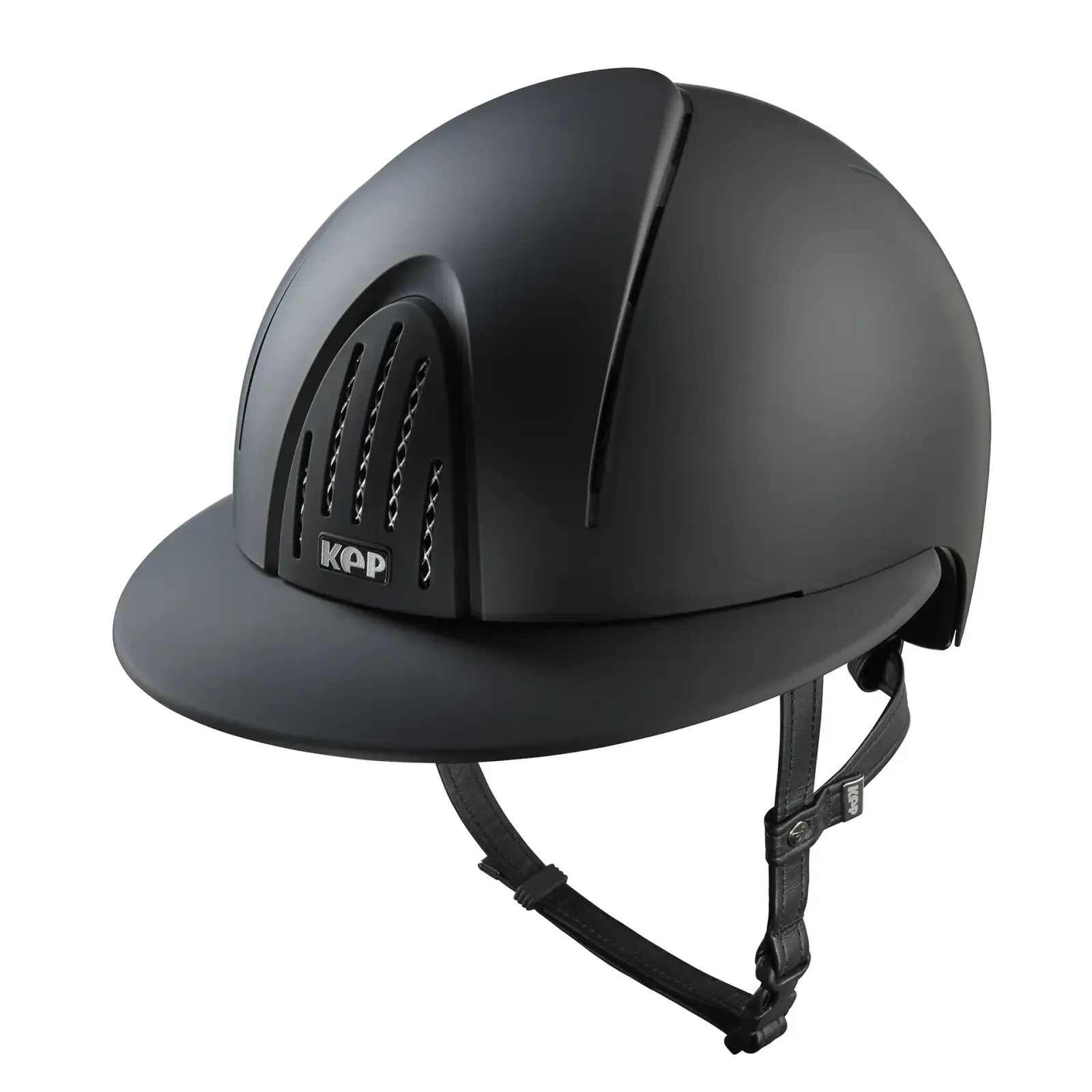 KEP Smart Nova Black Textile Wide Polo Brim Helmet