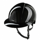 KEP Smart Nova Metal Polish Black with Star Black and Wide Polo Brim Helmet