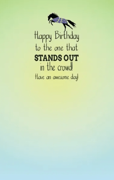 Birthday Card - Stand Out in the Crowd