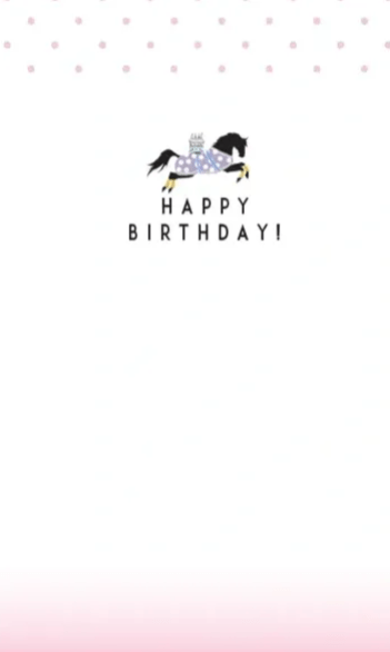 Birthday Card - Polka Dot Horses with Cakes