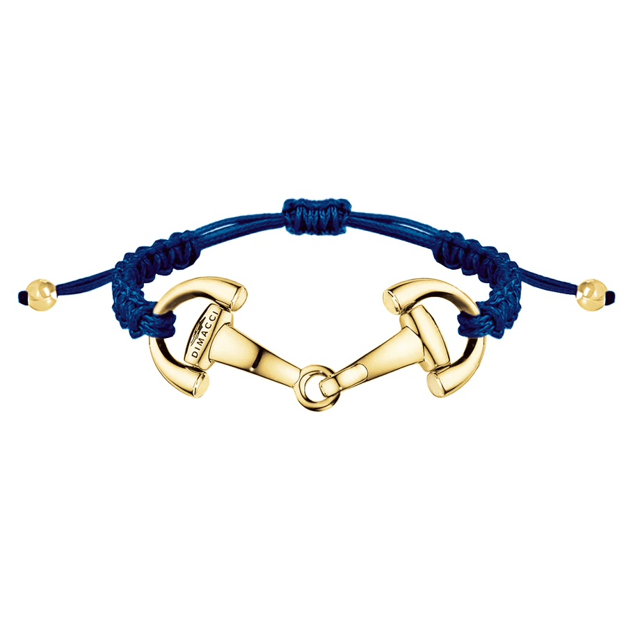 Dimacci Adjustable Snaffle Bracelet - Navy & Gold