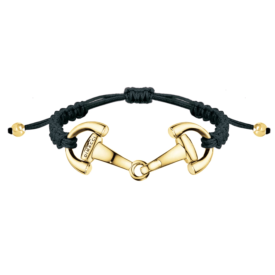 Dimacci Adjustable Snaffle Bracelet - Black & Gold