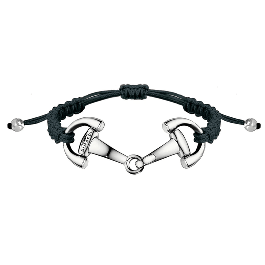 Dimacci Adjustable Snaffle Bracelet - Black & Silver
